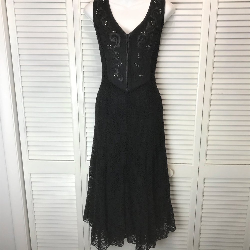Reba Boho Black Crochet dress Medium Stevie Nicks